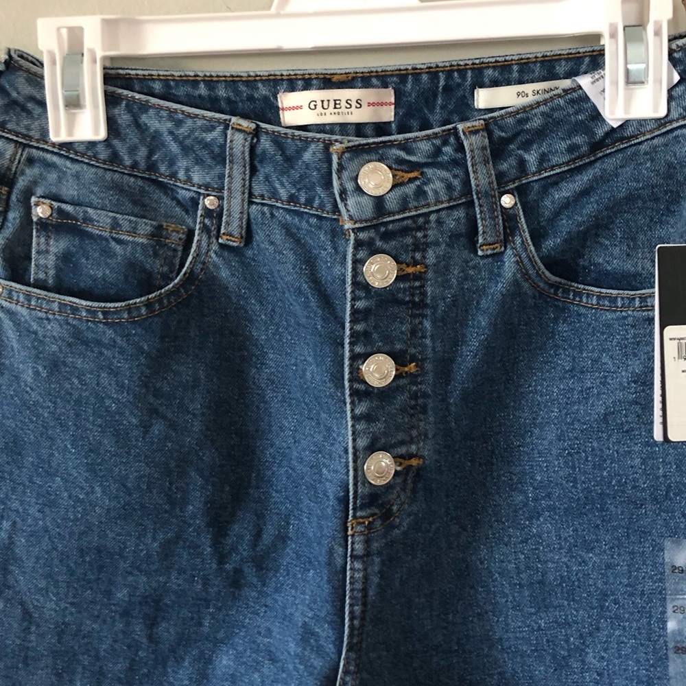 NWT Guess Button Fly 90s Skinny Jean 29R 100% Cotton